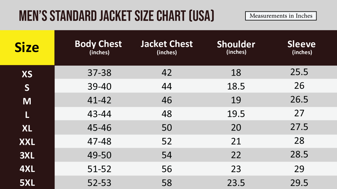 Men Size Chart