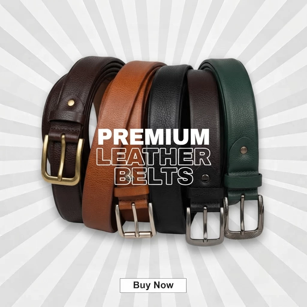 Men's leather belts
